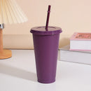 Axyaa 24oz Solid Color Reusable Cold Cup with Lid and Straw