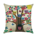 Axyaa Cartoon Pattern Linen Pillowcase - Home Sofa Decorative Cushion Cover