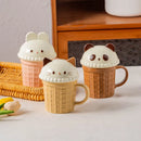 Axya Cute Ice Cream Ceramic Mug Set for Kitchen & Dining