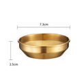 Axyaa 304 Stainless Steel Seasoning Dish Set - Round Golden Barbecue Saucer Plates
