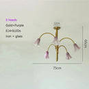 Axyaa French Retro Glass Chandelier - Designer Tulip Art Flower Chandelier