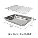 Axyaa Stainless Steel Bakeware Set Kitchen Utensils Storage Tray Cooling Rack