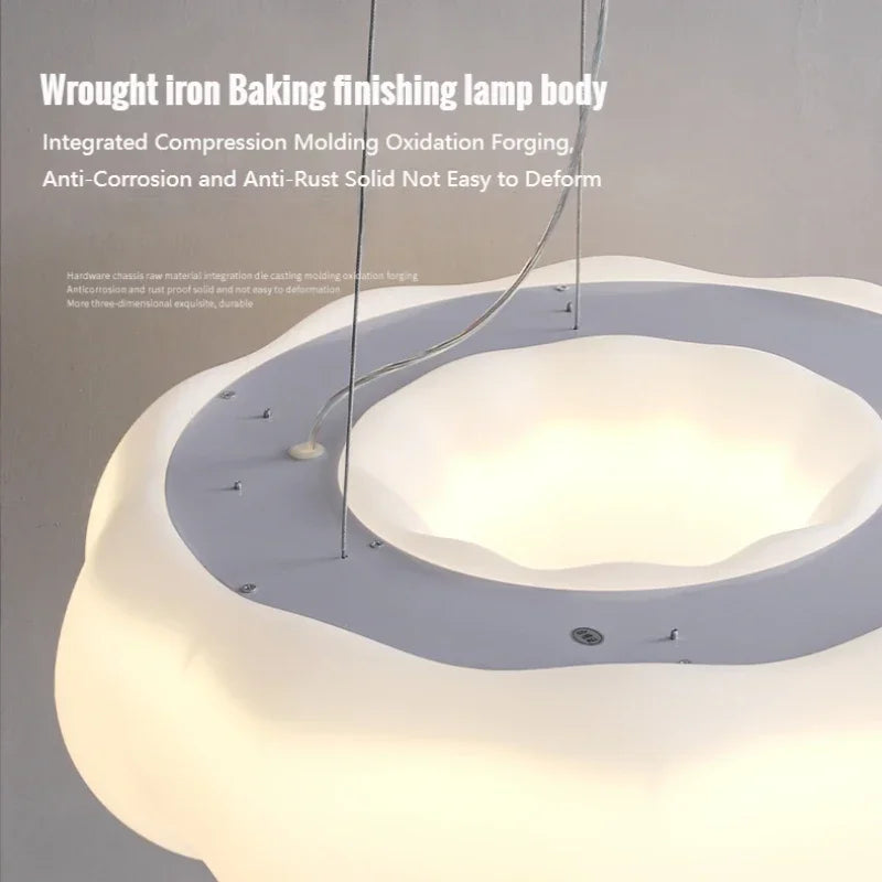 Axyaa White Cloud LED Chandelier for Children's Room & Living Space