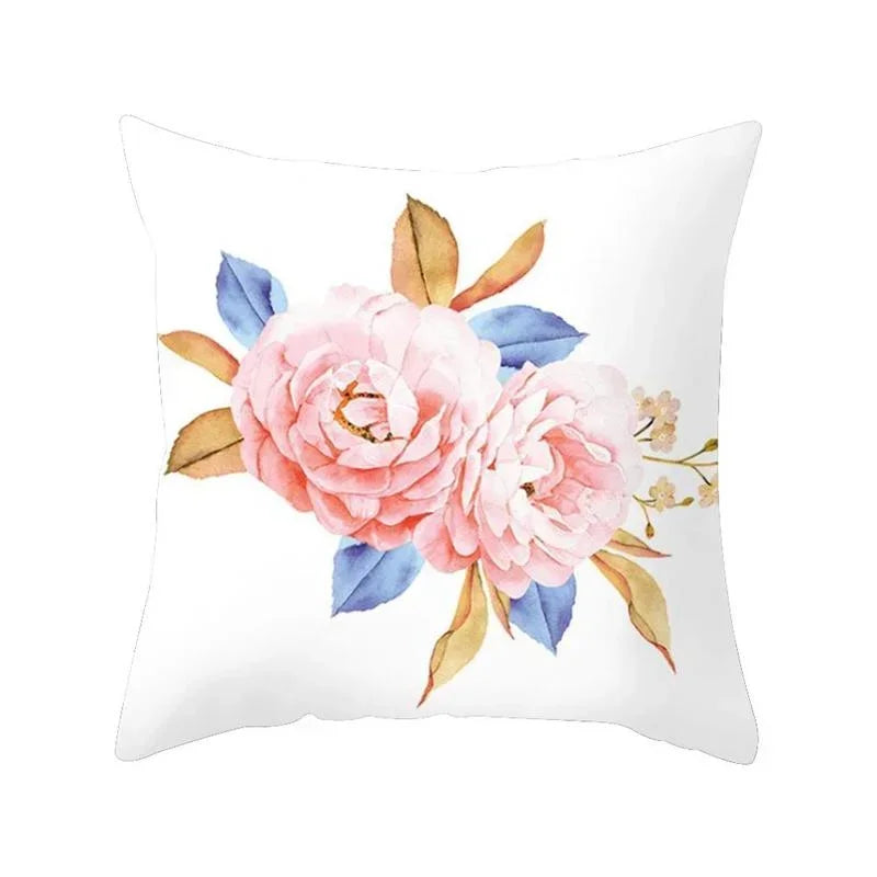 Axyaa Plant Flower Printed Pillow Case for Sofa & Home Decoration