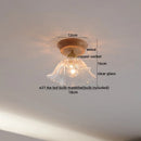 Axyaa Glass Wood LED Ceiling Lights Fixture Modern Ceiling Lamp