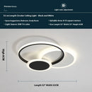 Axyaa LED Ceiling Light Fixture with Remote Control, Modern Metal Acrylic Design