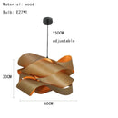Axyaa Wooden Skin Pendant Lamp: Modern LED Decor Chandelier for Bedroom, Restaurant, Aisle