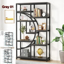 Axyaa 5-Tier Industrial Bookcase Etagere: Freestanding Tall Bookshelves Display Shelf