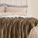 Axyaa Sherpa Fleece Blanket - Cozy & Plush Throw for Couch - Camel