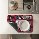 Axyaa Christmas Snow Coffee Cup Drying Mat Non-slip Absorbent Kitchen Counter Drain Mat