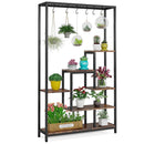 Axyaa 5-Tier Metal Plant Stand with 10 Hanging Hooks | 70.9" Tall Plant Shelf