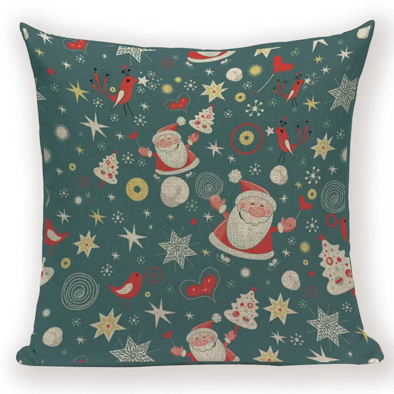 Elk Snowflake Santa Claus Gloves Christmas Pillowcase by Axyaa