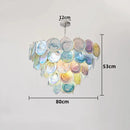 Axyaa Glass Chandeliers: Round LED Vintage Pendant Light for Dining Room & Kitchen