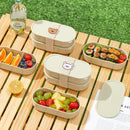 Axyaa Stackable Divided Lunch Box with Strap - Portable Food Container