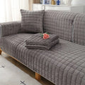 Axyaa Winter Flannel Sofa Cover: Thick, Soft Plush, Non-Slip, Protective Seat Cushion