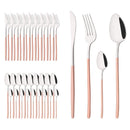 Axyaa Gold Stainless Steel Cutlery Set - 40Pcs Western Dinnerware Tableware Set