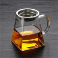 Axyaa Clear Glass Fair Cup with Handle & Strainer for Chinese Tea Brewing
