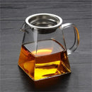Axyaa Clear Glass Fair Cup with Handle & Strainer for Chinese Tea Brewing