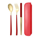 Axyaa Stainless Steel Tableware Set - Knife Fork Spoon Flatware Boxecc