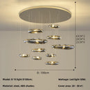 Axyaa Chrome LED Ceiling Chandelier: Modern Luxury Cobblestone Pendant Lights for Living Room
