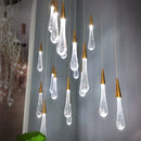 Axyaa Gold Crystal Water Drop Pendant Light - Luxury LED Indoor Lighting
