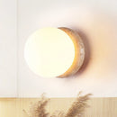 Axyaa Nordic LED Wall Sconce White Glass Yellow Travertine Decor - Bedroom Bathroom Stair Lights