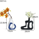 Axyaa Small Mouth Ceramic Vase for Desktop Flowers Arrangement