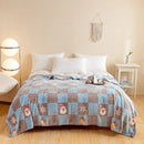 Soft Velvet Christmas Blanket with Santa Claus & Elk Print by Axyaa