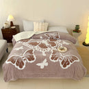 Axyaa 5D Butterfly Embossed Fleece Blanket | Queen Size | Thick & Cozy Plush Bedspread