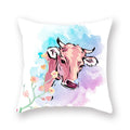 Axyaa Flower Head Cow Print Pillowcase 45x45cm