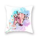 Axyaa Flower Head Cow Print Pillowcase 45x45cm