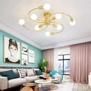 Axyaa Retro Iron Fan Chandelier for Home Living Bedroom Decor