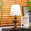 Axyaa Wooden Table Lights with Handmade Fabric Lampshade for Home & Office