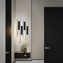 Axyaa Modern Minimalist Wall Lamp Black White Aluminium 3000K for Foyer Bedroom Bathroom