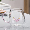 Axyaa Glass Handle Cartoon Animal Mug - High Borosilicate Juice Cup