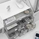 Axyaa Acrylic Pen Holder & Desk Organizer with Drawers - Transparent Makeup Storage Box