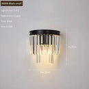 Axyaa Luxury Gold Smoky Gray Crystal Wall Sconce - Modern LED Bedside Light