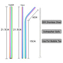 Axyaa Stainless Steel Straw Set - Colorful, High Quality, Reusable Straw