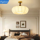 Axyaa French Retro Pumpkin LED Ceiling Chandelier Home Decor