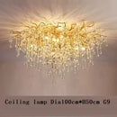 Axyaa Luxury Crystal Chandelier with Golden Base & Water Drop Decorations