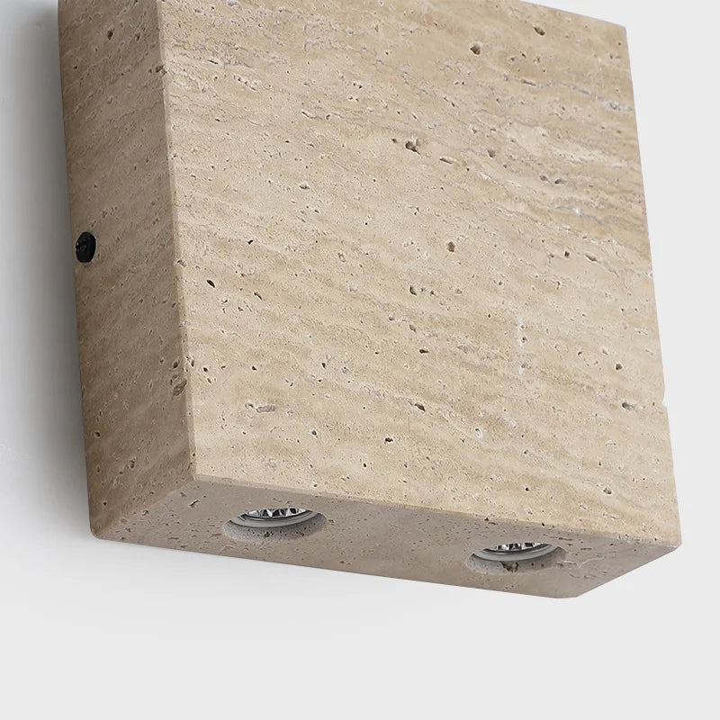 Axyaa Wabi Sabi LED Wall Sconce for Home Lighting in Yellow Travertine