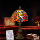 Axyaa Stained Glass Table Lamp: European Style Home Decor Reading Light for Living Room Bedroom