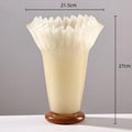 Axyaa Large Glass Vase with Lotus Leaf Edge for Home Decoration