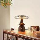 Axyaa Gold Lustre Wood Table Lamp LED for Bedroom Living Room Bar