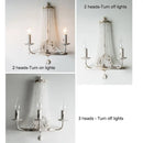 Axyaa French Countryside Crystal Wall Lamp for Living Room Bedroom Lighting