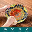 Axyaa New Bohemian Ceramic Dinnerware Set - 12/24 Piece Porcelain Plates & Bowls