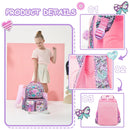 Axyaa Girls Hard Shell School Backpack Set with Lunch Bag & Pencil Case