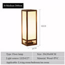 Axyaa Japanese Solid Wood LED Floor Lamp for Living Room Bedroom Tea Table Lighting