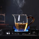 Axyaa Glass Tea Pot with Colorful Handle Infuser Fair Cup for Puer Tea