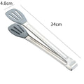 Axyaa Stainless Steel Kitchen Bread Tongs with No-Slip Handle